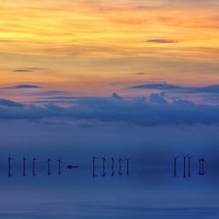 Buy canvas prints of  Windfarm sunset by Thanet Photos