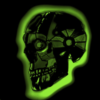 Buy canvas prints of  Green android skull by Thanet Photos