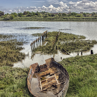 Buy canvas prints of  old boat at oare marshes  by Thanet Photos