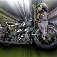 Buy canvas prints of  1942 Harley Davidson  by Thanet Photos