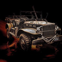 Buy canvas prints of  Vintage Jeep by Thanet Photos