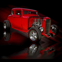 Buy canvas prints of Red Custom hotrod by Thanet Photos