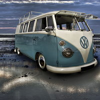Buy canvas prints of  vw on the beach by Thanet Photos