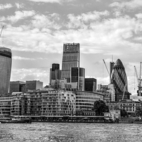 Buy canvas prints of  London skyline in mono by Thanet Photos