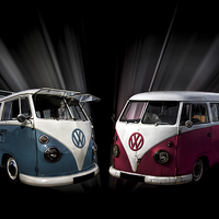 Buy canvas prints of  Two split screen VW camper vans by Thanet Photos
