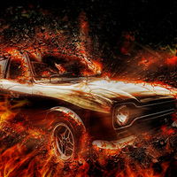 Buy canvas prints of Exploding car  by Thanet Photos
