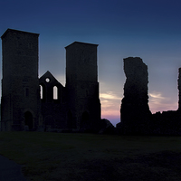 Buy canvas prints of  Reculver Towers at sunset by Thanet Photos