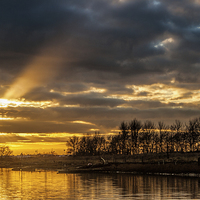 Buy canvas prints of  Sunset on the river by Thanet Photos