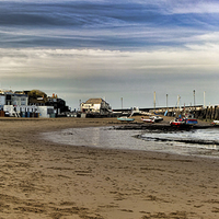 Buy canvas prints of  Beach and harbour by Thanet Photos