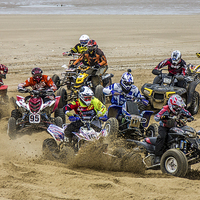 Buy canvas prints of  Beach Quad Racing by Thanet Photos