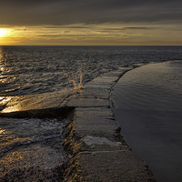 Buy canvas prints of  tidal pool sunset by Thanet Photos
