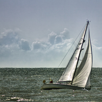 Buy canvas prints of  Sailing alone by Thanet Photos