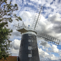Buy canvas prints of  Burnham Overy Staithe Windmill by Thanet Photos