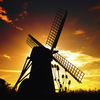 Buy canvas prints of  Windmill sunset by Thanet Photos