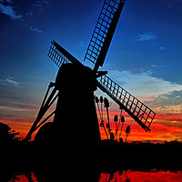 Buy canvas prints of Windmill at sunset by Thanet Photos