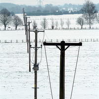Buy canvas prints of Winter power lines by Gordon Bishop