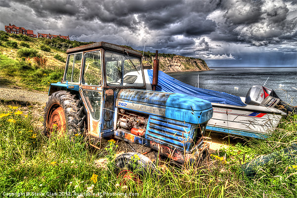 Leyland 262 Tractor Robin Hoods Bay Picture Board by Steve H Clark