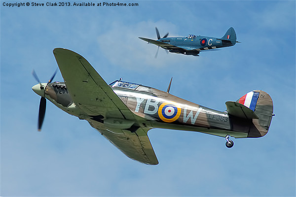 Hurricane and Spitfire Picture Board by Steve H Clark
