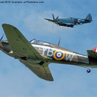 Buy canvas prints of Hurricane and Spitfire by Steve H Clark
