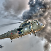 Buy canvas prints of Royal Navy Sea King Helicopter by Steve H Clark