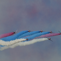 Buy canvas prints of Red Arrows Paint the Sky by Steve H Clark
