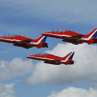 Buy canvas prints of The Red Arrows - Fairford 07 by Steve H Clark