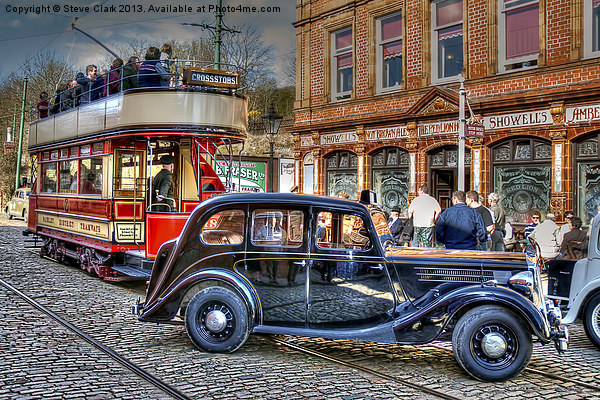 Paisley Tram and Wolseley 18 Picture Board by Steve H Clark