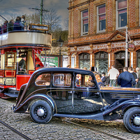 Buy canvas prints of Paisley Tram and Wolseley 18 by Steve H Clark