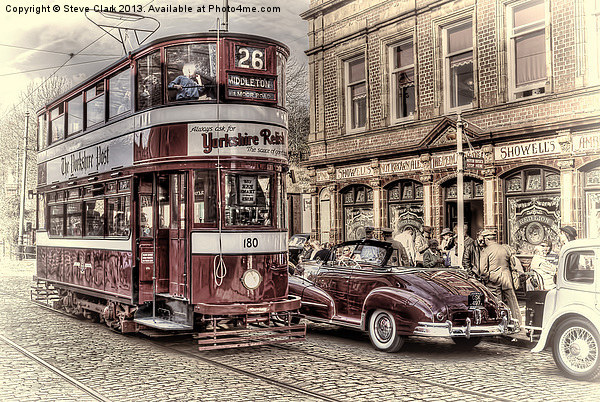 Middleton Tram - Hand Tinted Effect Picture Board by Steve H Clark