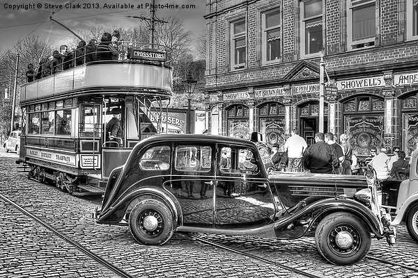 Paisley District Tram - Black and White Picture Board by Steve H Clark