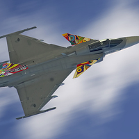 Buy canvas prints of Czech SAAB Gripen 2 by Steve H Clark