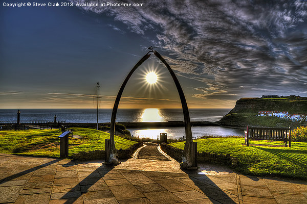 Whale Jaw Bone Arch- Whitby Picture Board by Steve H Clark