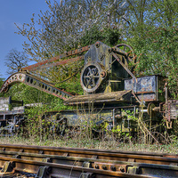 Buy canvas prints of Railway Hand Crane and Match by Steve H Clark