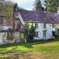 Buy canvas prints of Dilapidated Cottages in Tintern by Steve H Clark