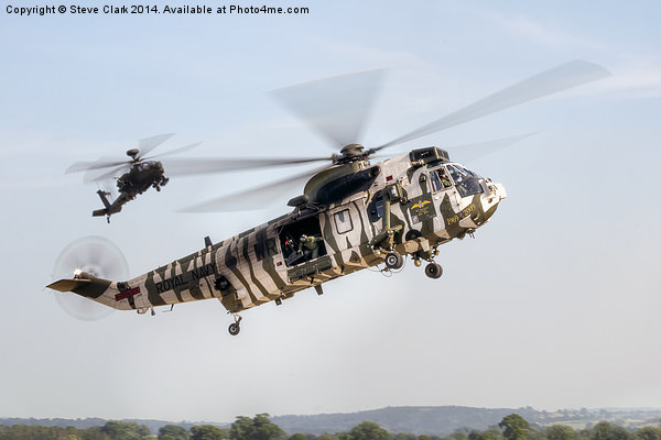 Sea King and Apache Helicopters Picture Board by Steve H Clark