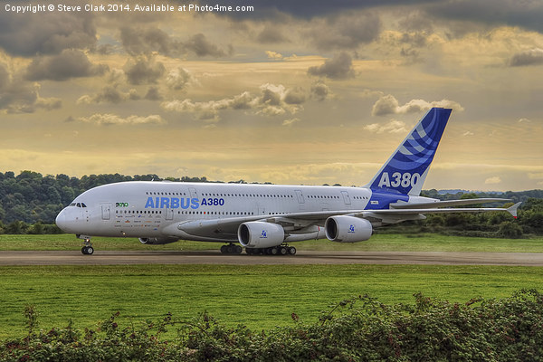  Airbus A380 - Evening Taxi Picture Board by Steve H Clark