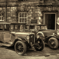 Buy canvas prints of  Austin Six and Invicta Pre War Cars - Sepia by Steve H Clark