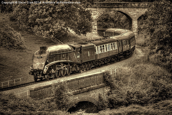  Sir Nigel Gresley Locomotive - Sepia Picture Board by Steve H Clark