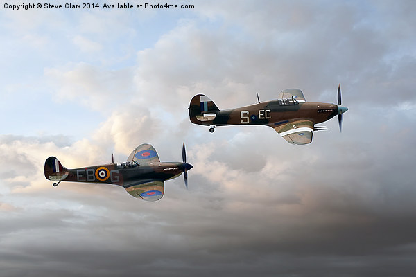  Supermarine Spitfire and Hawker Hurricane Picture Board by Steve H Clark