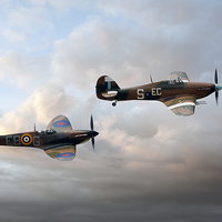 Buy canvas prints of  Supermarine Spitfire and Hawker Hurricane by Steve H Clark