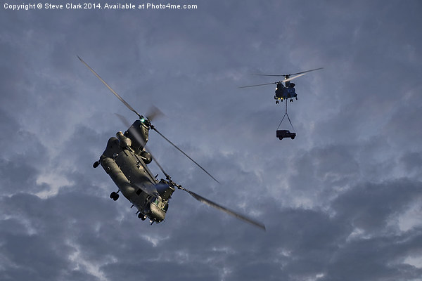  Chinooks - Evening Lift Picture Board by Steve H Clark