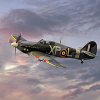 Buy canvas prints of  Hawker Hurricane - Evening Sortie by Steve H Clark