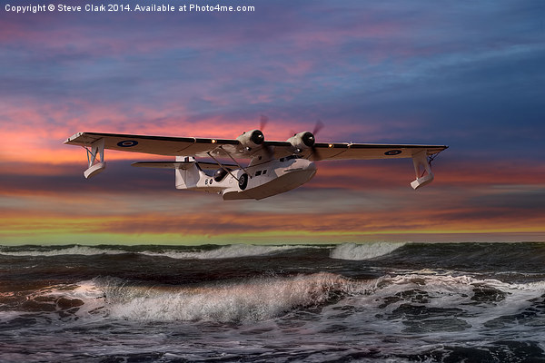 Catalina Flying Boat at Sunset (RAF Version) Picture Board by Steve H Clark