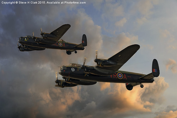  BBMF and Canadian Warplane Heritage Museum Lancas Picture Board by Steve H Clark