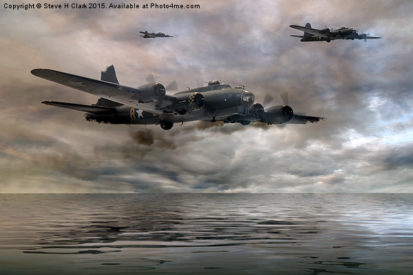  B-17 Flying Fortress - Almost Home Picture Board by Steve H Clark