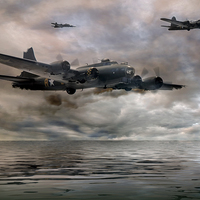 Buy canvas prints of  B-17 Flying Fortress - Almost Home by Steve H Clark