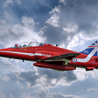 Buy canvas prints of  Hawk T1A Red Arrows - 50 Display Season Colours by Steve H Clark