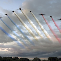 Buy canvas prints of  Red Arrows - Arrival by Steve H Clark