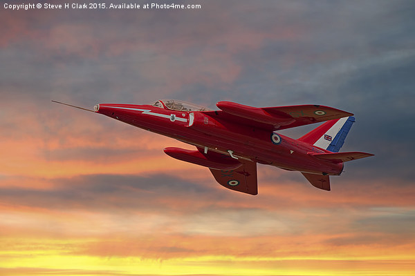  Red Arrows - Folland Gnat Picture Board by Steve H Clark