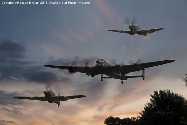  BBMF Low Pass at Sunset Picture Board by Steve H Clark